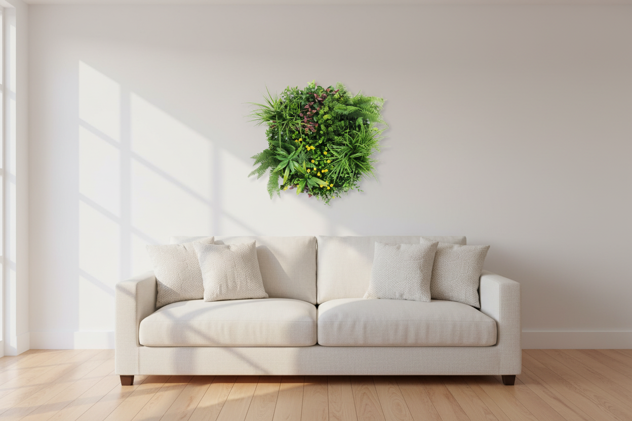 60cm White Wall Disc Art in Modern Australian Living Room