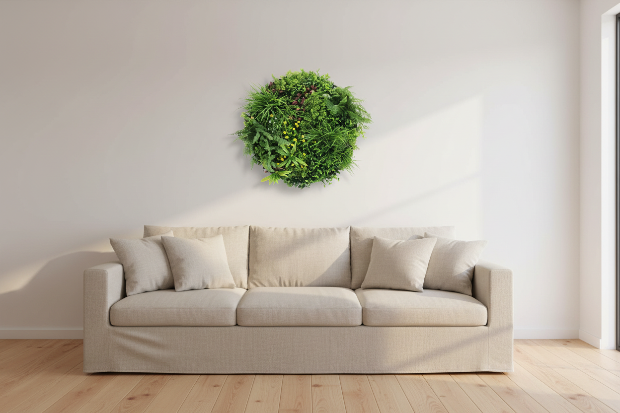 80cm Black Wall Disc Art in Modern Australian Living Room