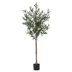 Artificial olive tree in a pot on a white background