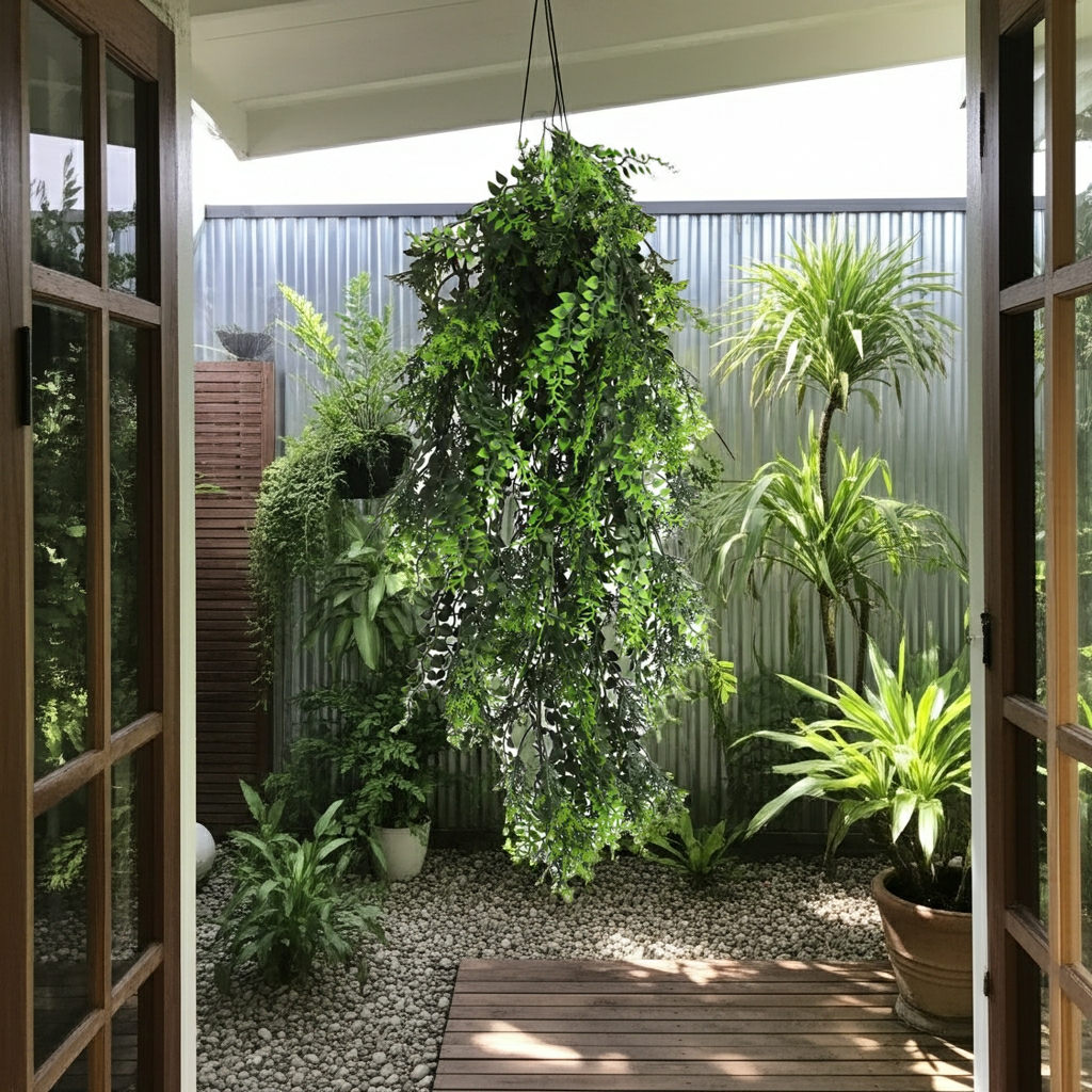 Artificial Hanging Mediterranean Fern Vine (UV Resistant and Fire Rated) 76cm - Faux Flora