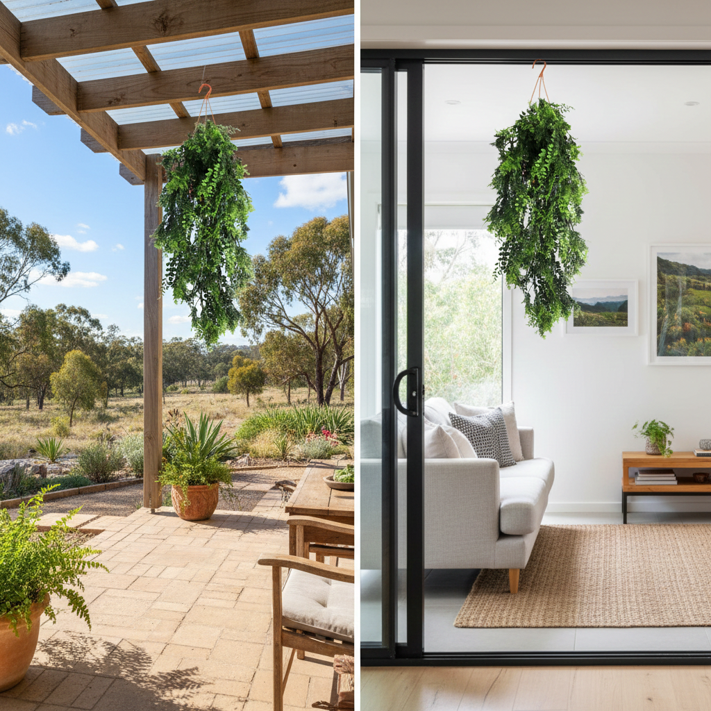 Artificial Hanging Mediterranean Fern Vine (UV Resistant and Fire Rated) 76cm