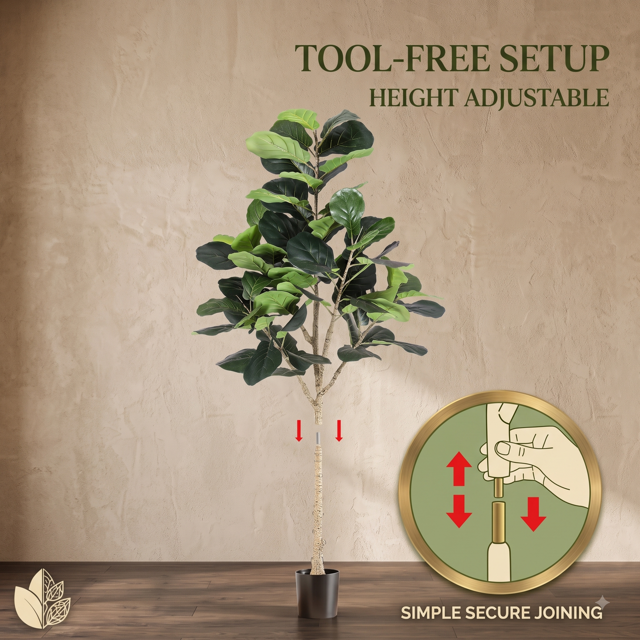Grand Fiddle Leaf Fig Tree (UV Resistant) 180cm