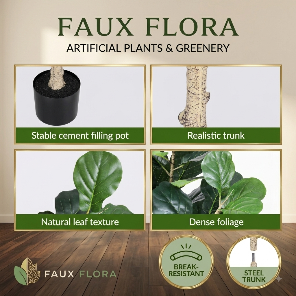 Grand Fiddle Leaf Fig Tree (UV Resistant) 180cm