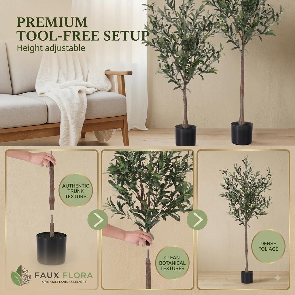 Grand Mediterranean Olive Tree (UV Resistant) 180cm