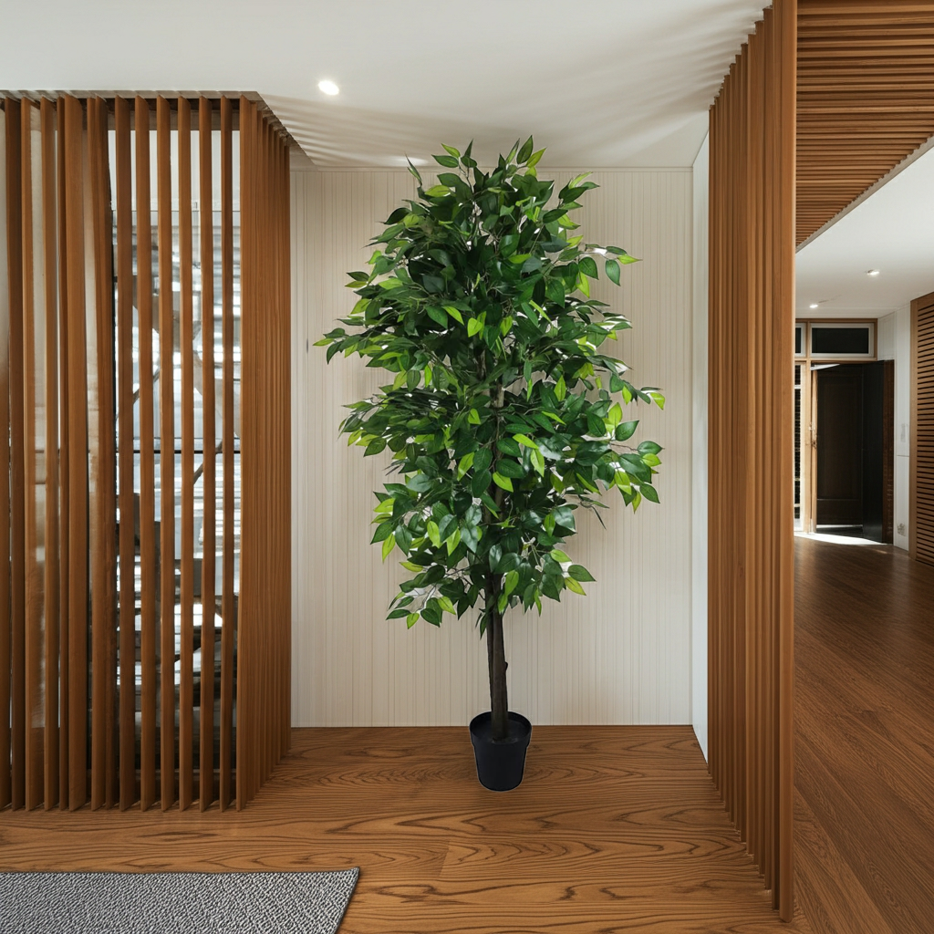Mixed Green Bushy Artificial Ficus Tree 180cm - Faux Flora