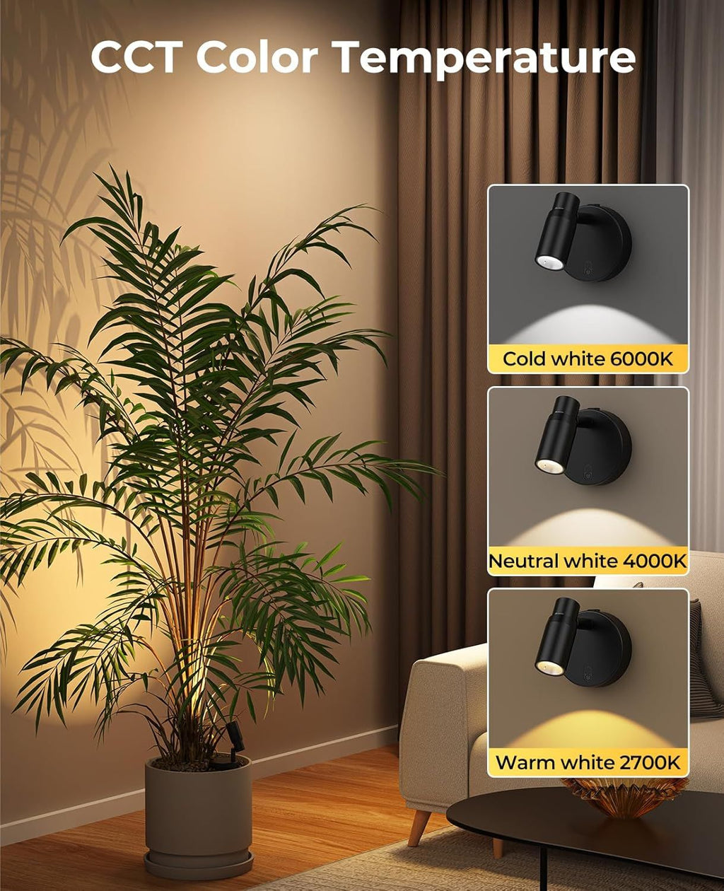 Rechargeable Zoomable Plant Spotlight | Wireless Focus Uplight with Remote