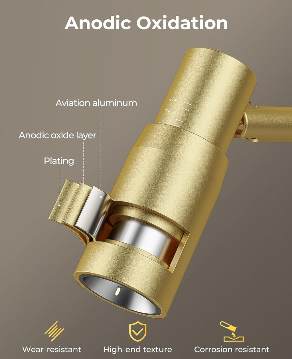 Rechargeable Zoomable Plant Spotlight (Light Gold) | Wireless Focus Uplight with Remote