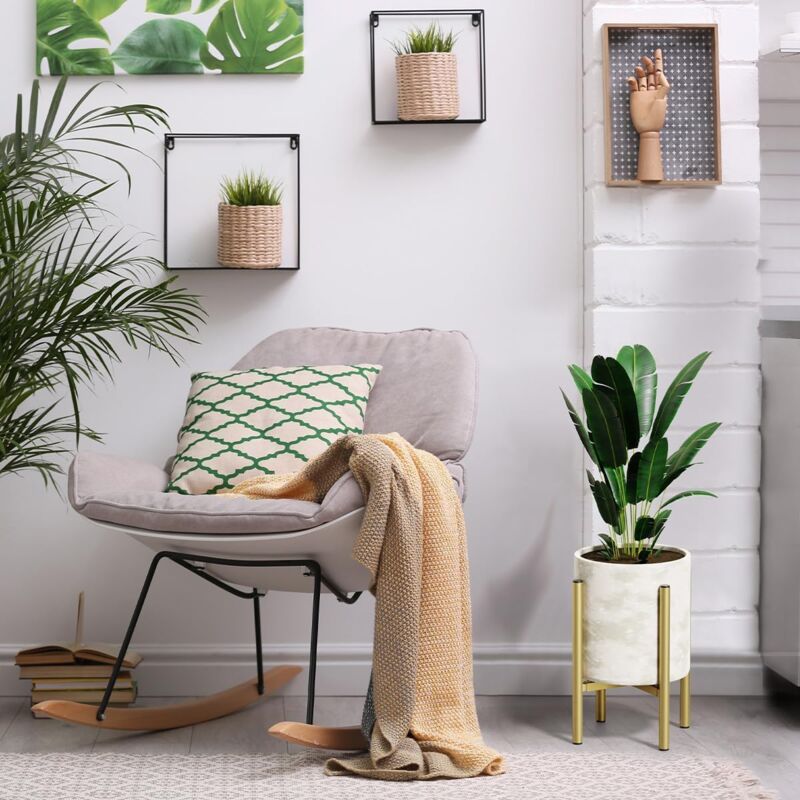 Adjustable Metal Plant Stand (Fits 20cm–30cm Pots) | Reversible Heavy-Duty Planter Holder