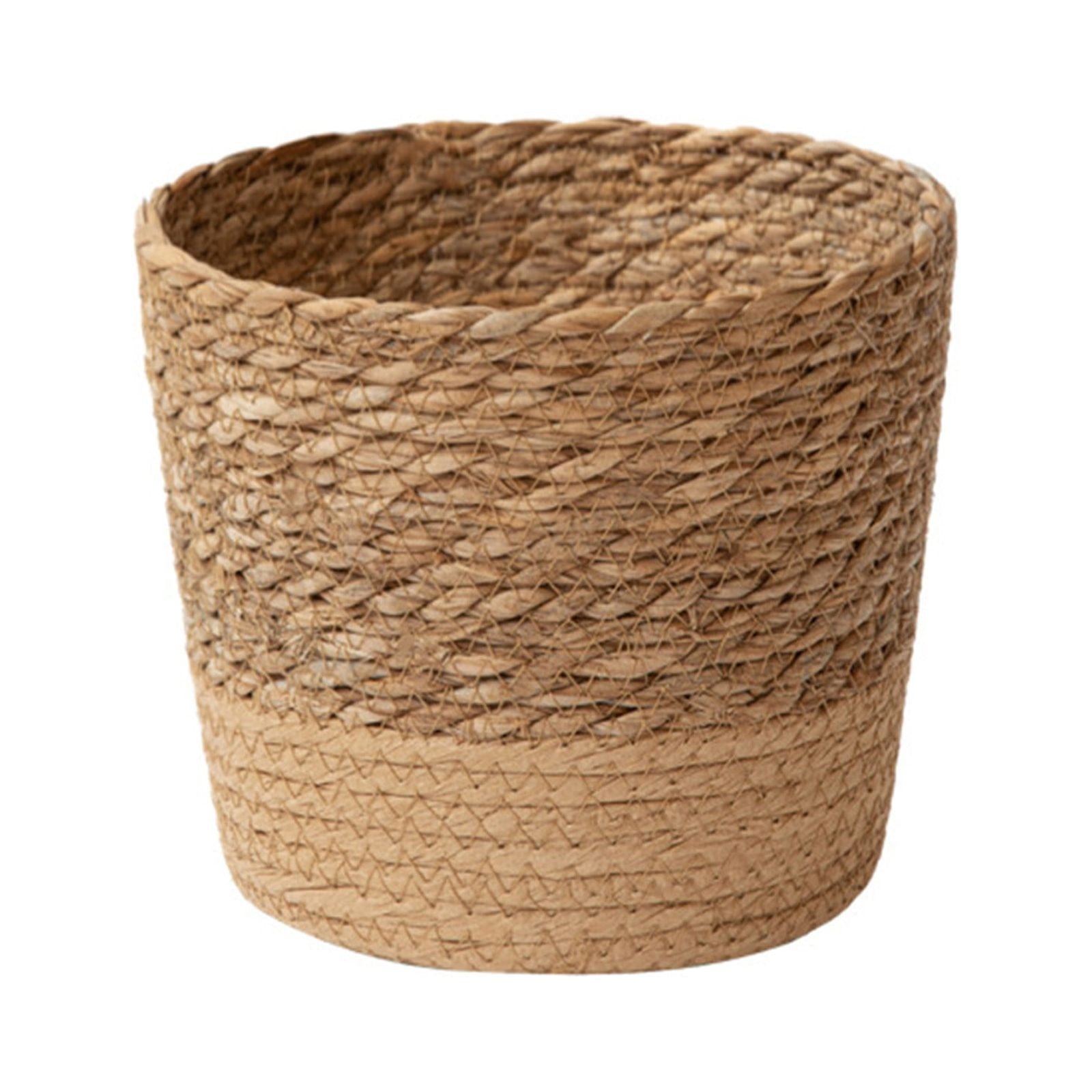 Large Handwoven Seagrass Planter Basket (Large - 20cm x 16cm) | Lined Boho Plant Pot Cover