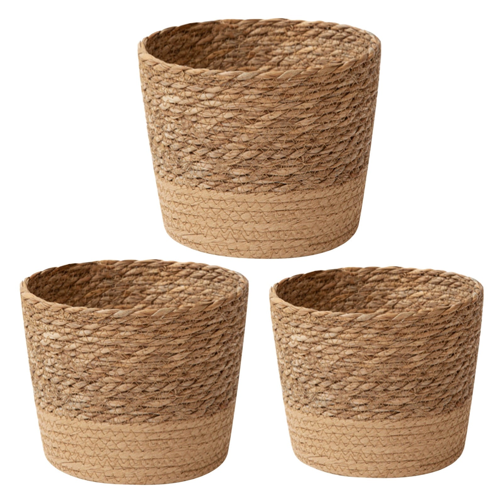 Medium Handwoven Seagrass Planter Basket (Medium - 17.5cm x 12cm) | Lined Boho Plant Pot Cover