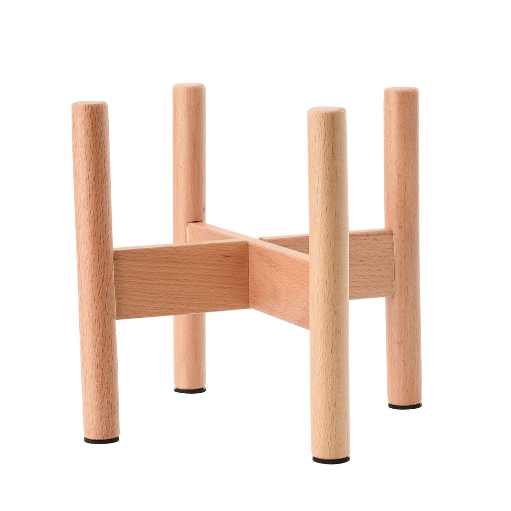 Mid-Century Solid Wood Plant Stand (18cm Inner Diameter) | Elevated Floor Planter Holder