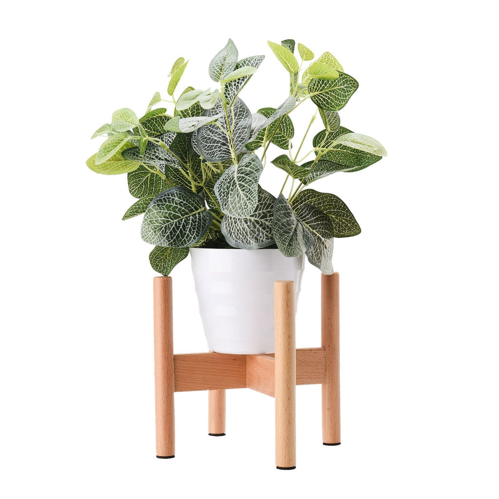 Mid-Century Solid Wood Plant Stand (18cm Inner Diameter) | Elevated Floor Planter Holder