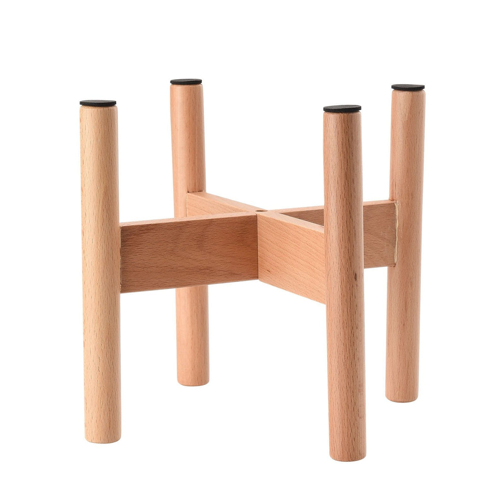 Mid-Century Solid Wood Plant Stand (18cm Inner Diameter) | Elevated Floor Planter Holder