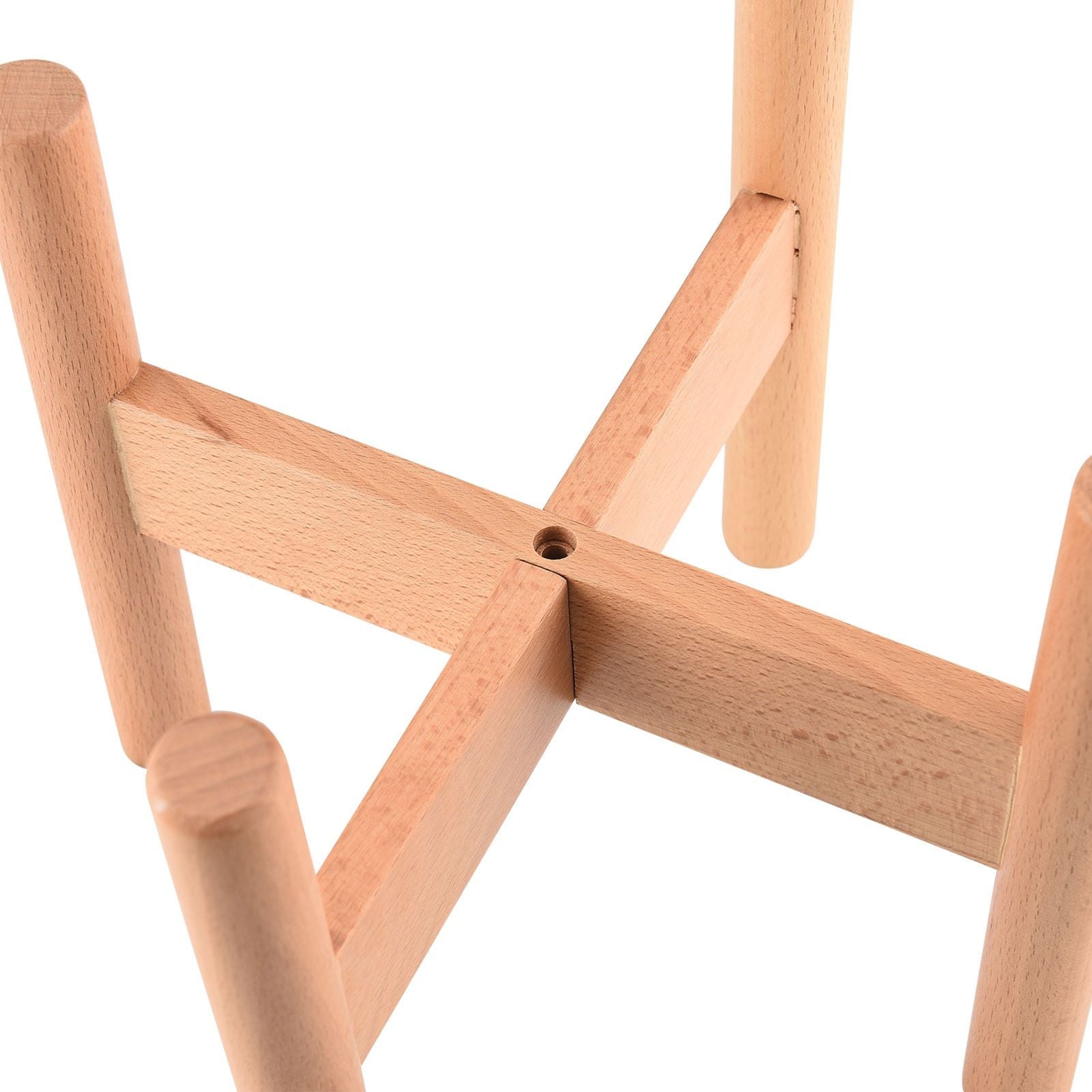 Mid-Century Solid Wood Plant Stand (18cm Inner Diameter) | Elevated Floor Planter Holder