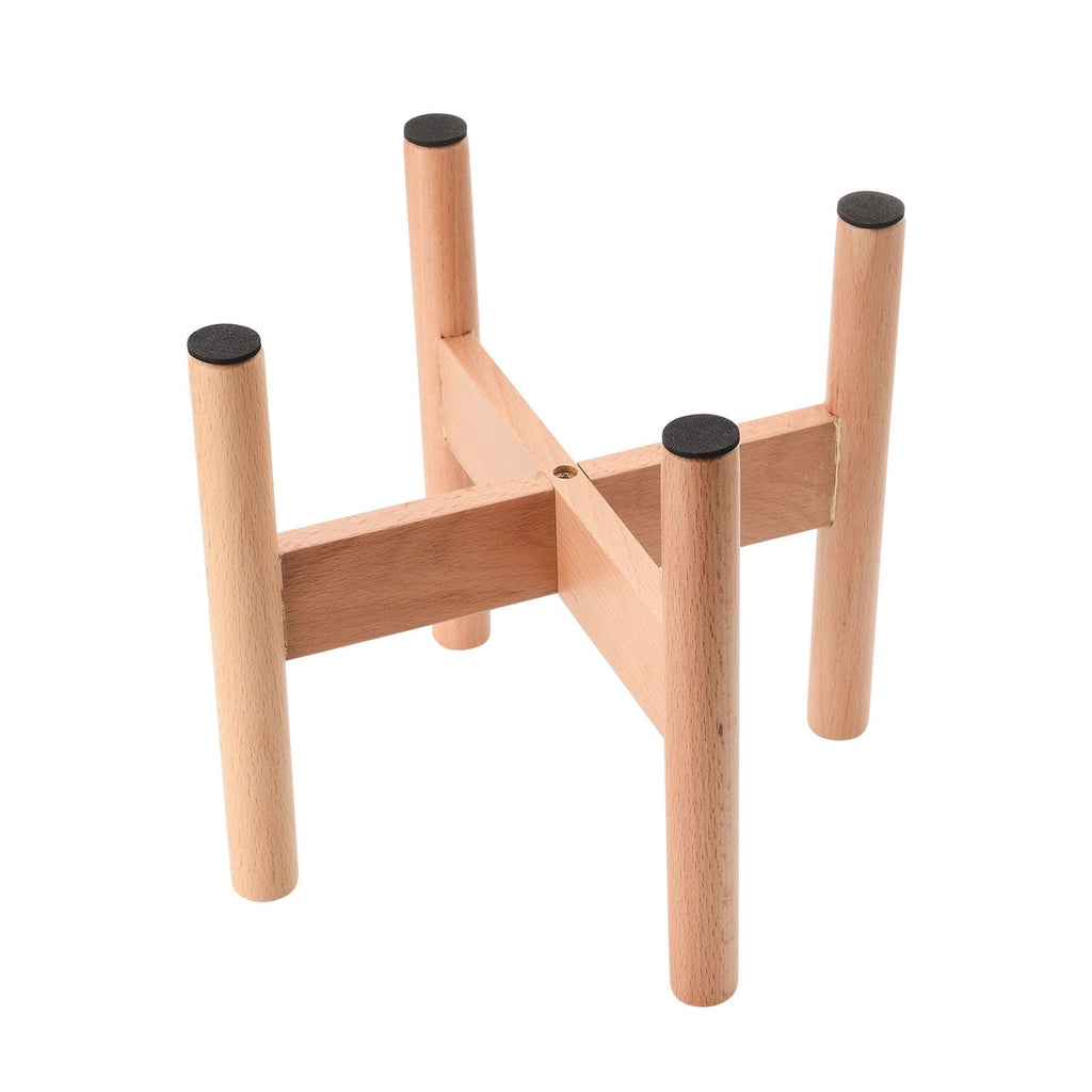 Mid-Century Solid Wood Plant Stand (18cm Inner Diameter) | Elevated Floor Planter Holder