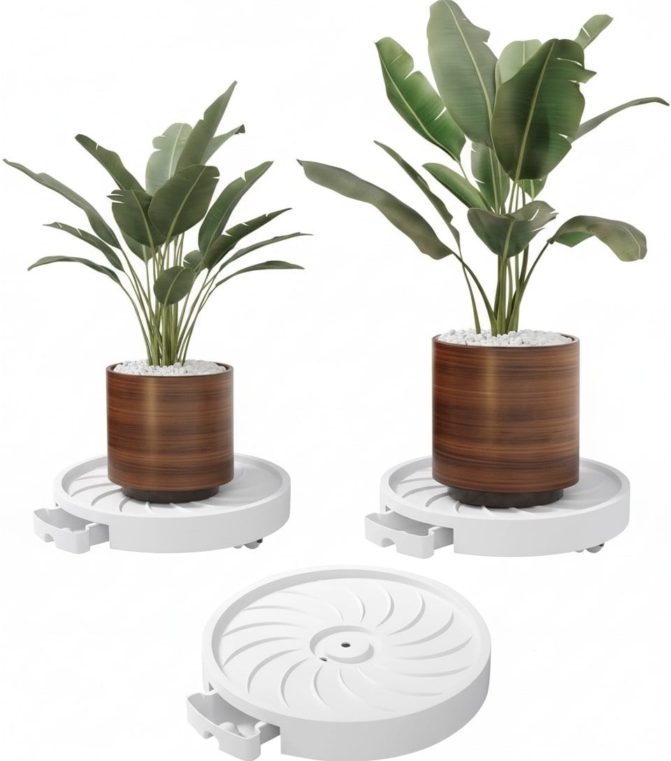Rolling Plant Stand with 360° Wheels Pack (Pack of 2) 26cm
