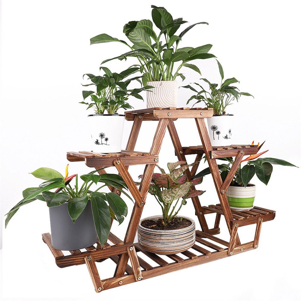 Wooden 6 Tier Plant Stand A-Frame Flower Pot Display Organiser