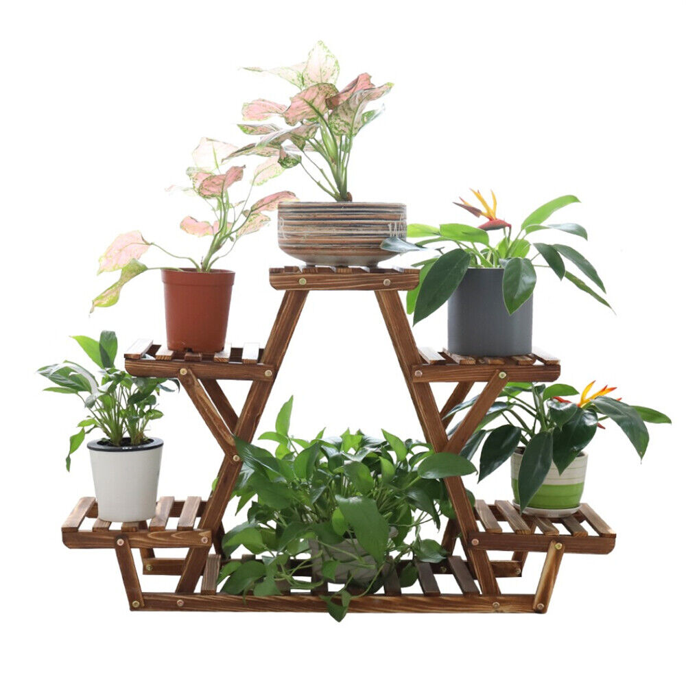 Wooden 6 Tier Plant Stand A-Frame Flower Pot Display Organiser