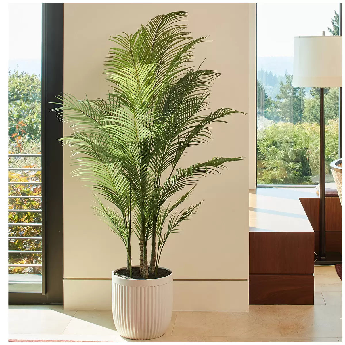 Artificial Palm Tree In Ribbed Pot 200cm