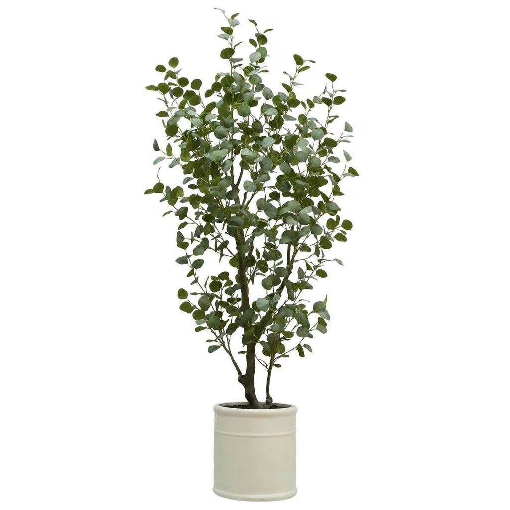 Artificial Eucalyptus Tree by Faux Flora, 190cm tall, with lush green eucalyptus leaves for home or garden decor.