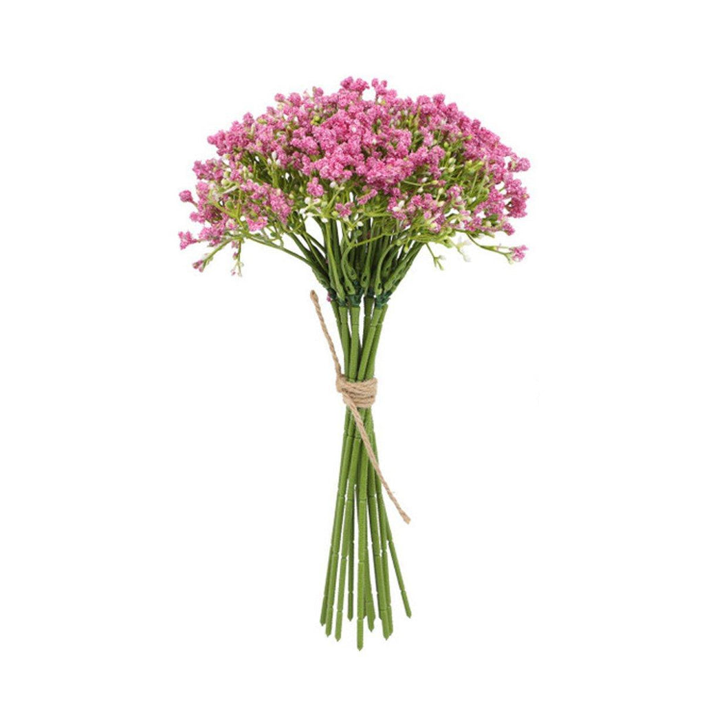 Set of sixteen pink artificial foam star flowers wedding bouquets by Faux Flora, ideal for home and garden decor.