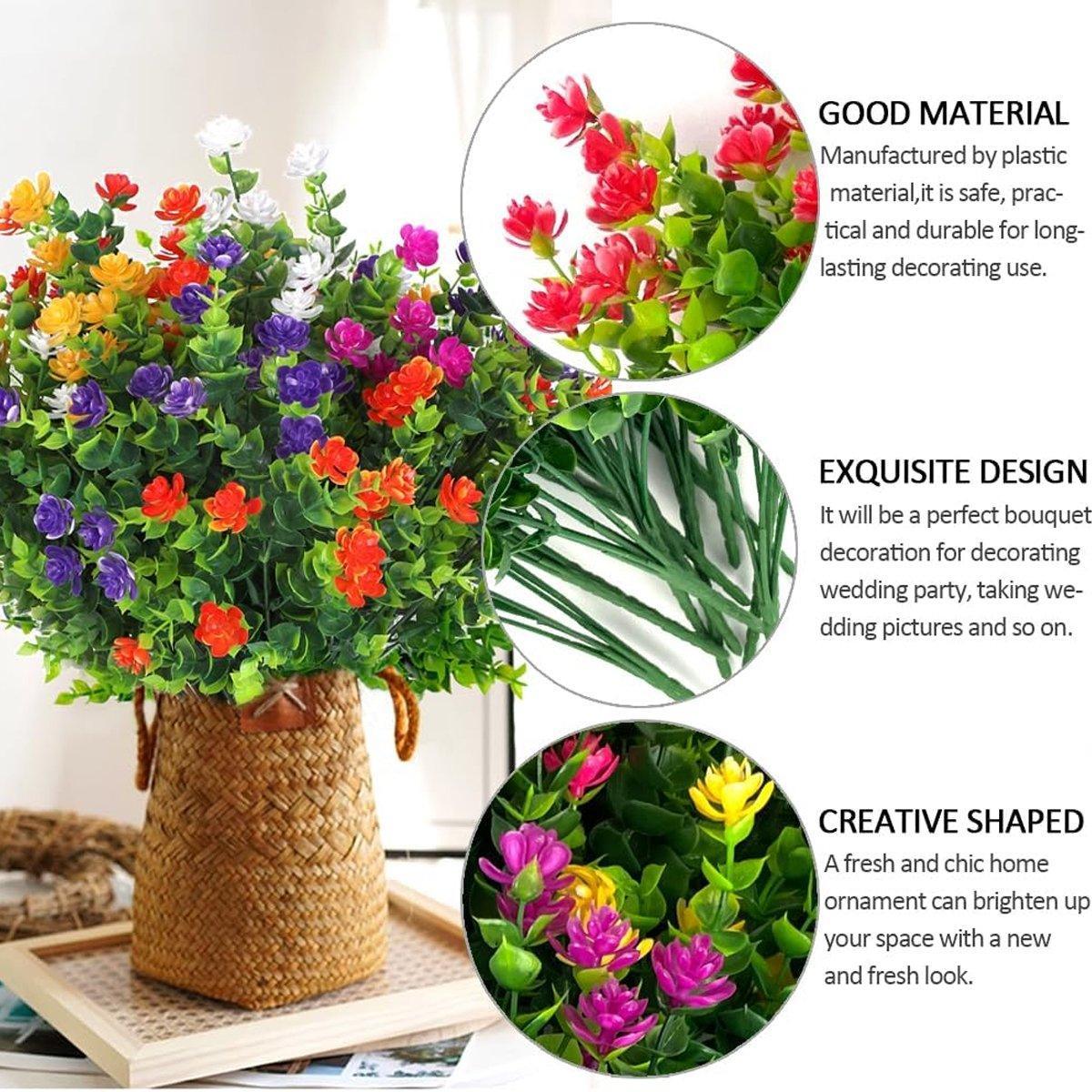 Artificial Camellia Flowers (Set of Eight)