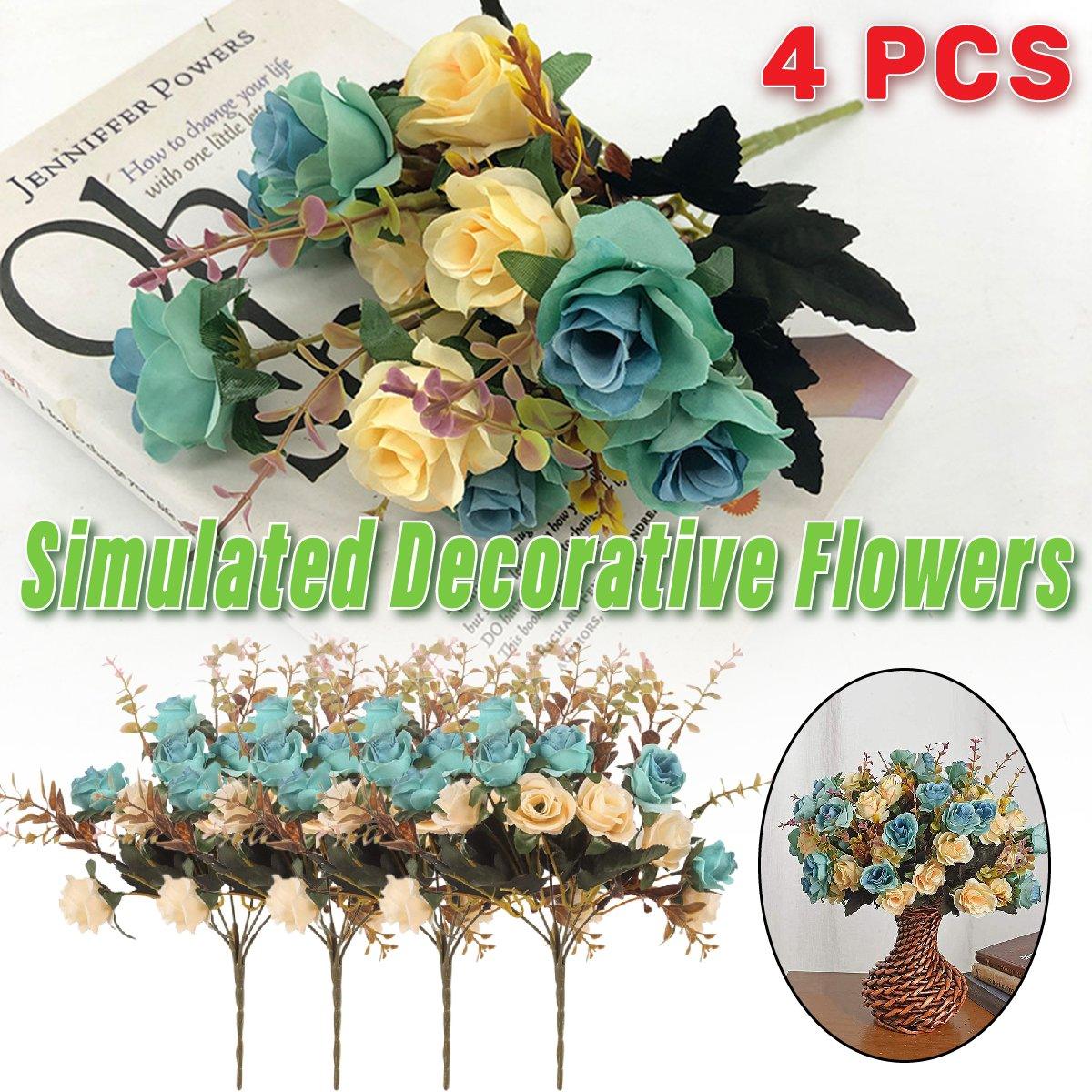 Artificial Silk Flowers (Set of Four)