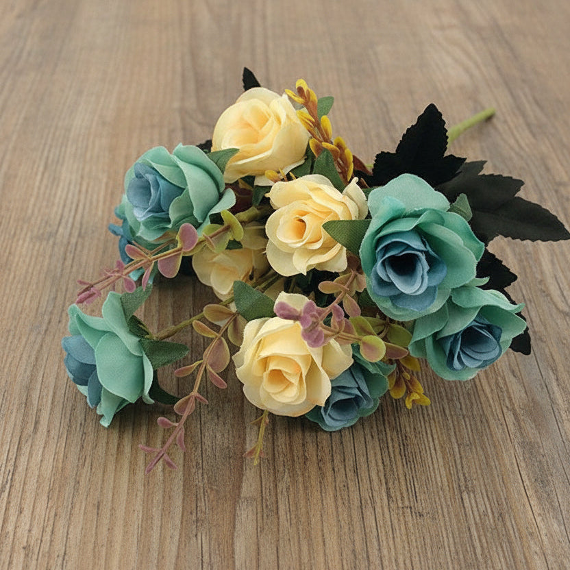 Bouquet of artificial flowers on a table