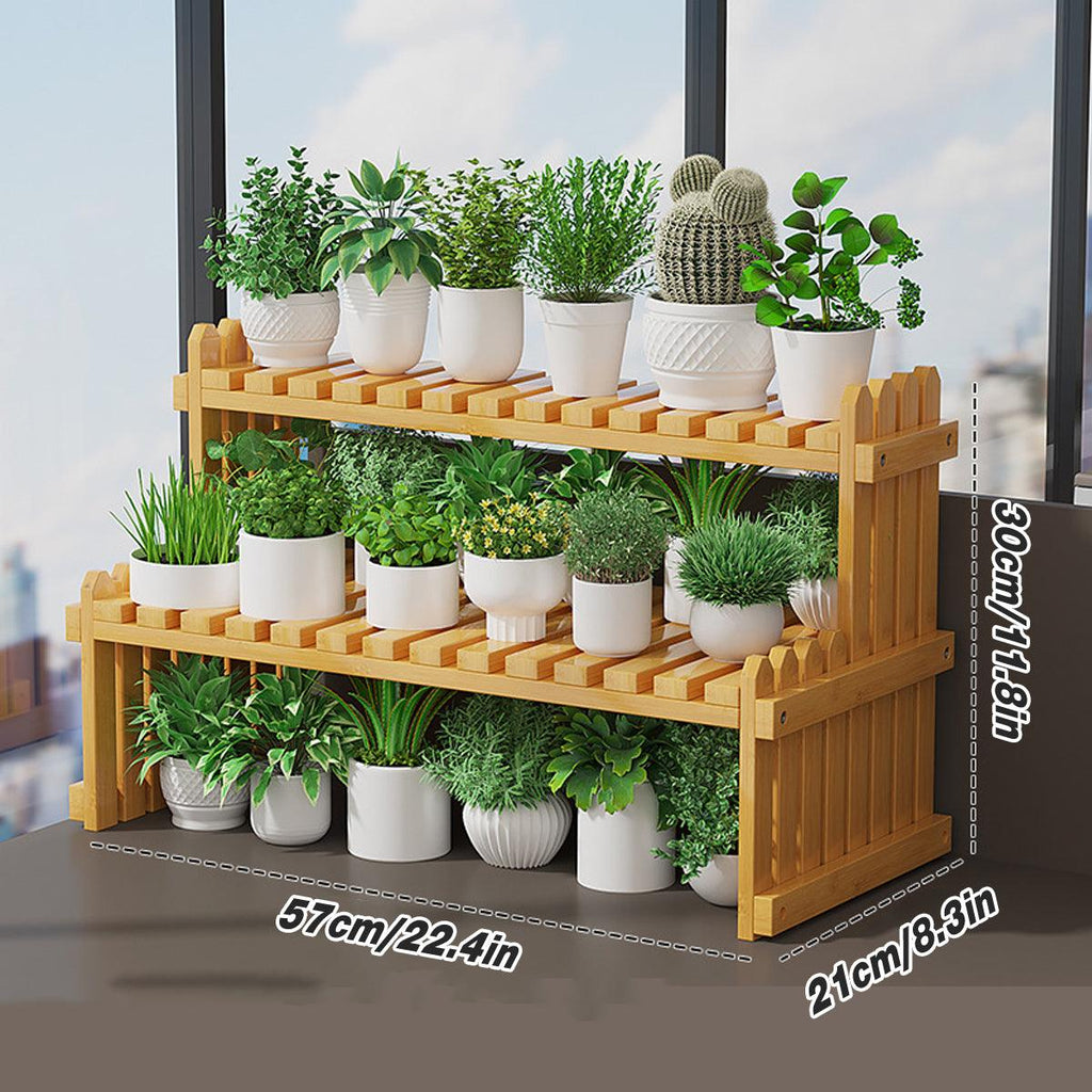 Bamboo Desktop Plant Rack 57cm