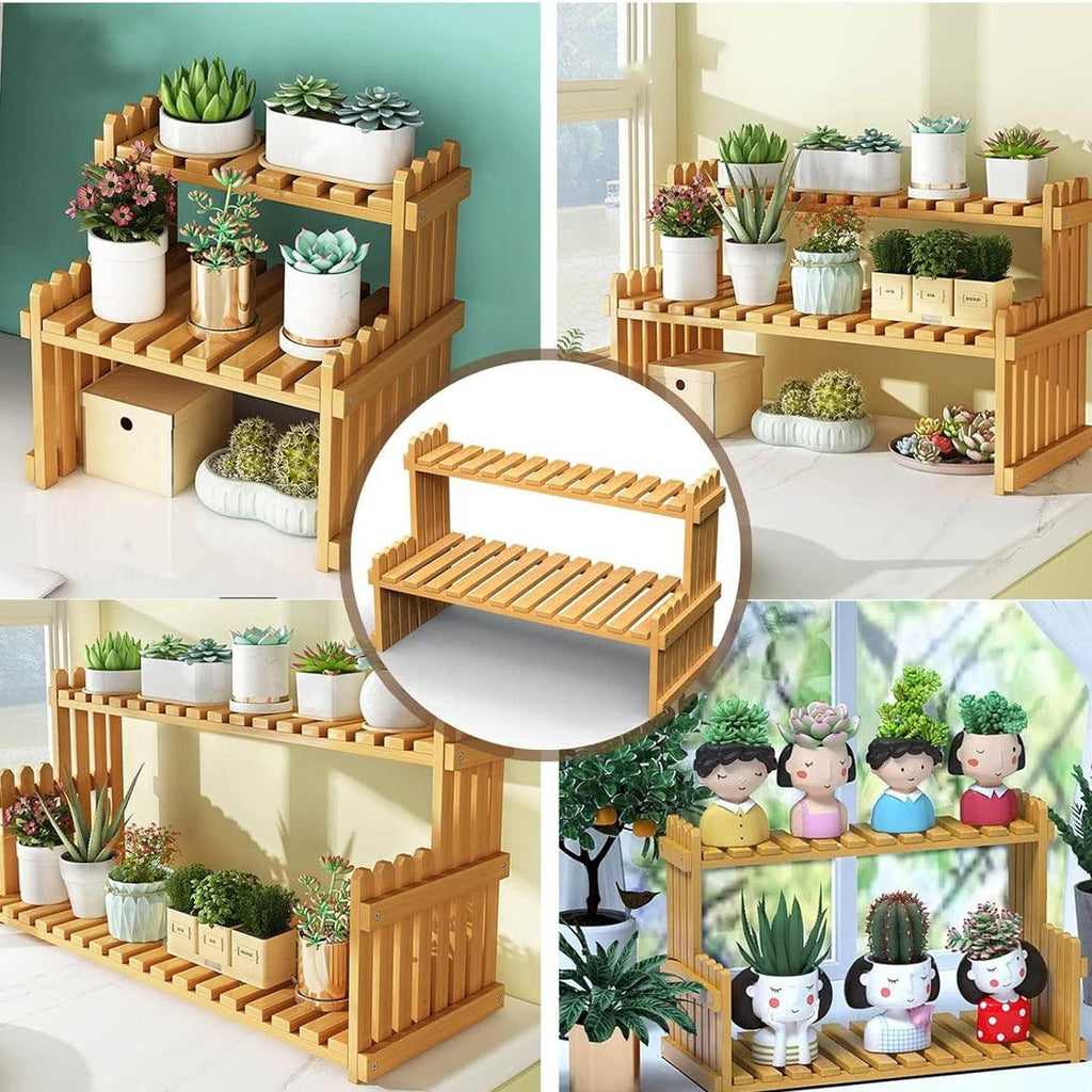 Bamboo Desktop Plant Rack 57cm