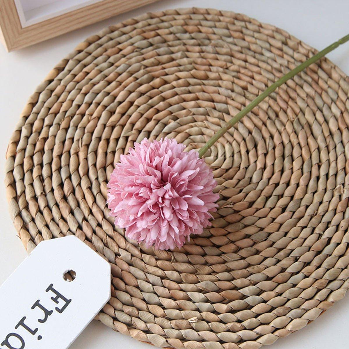 Set of twelve white artificial dandelion flowers in a Faux Flora arrangement, perfect for home decor or garden accents.