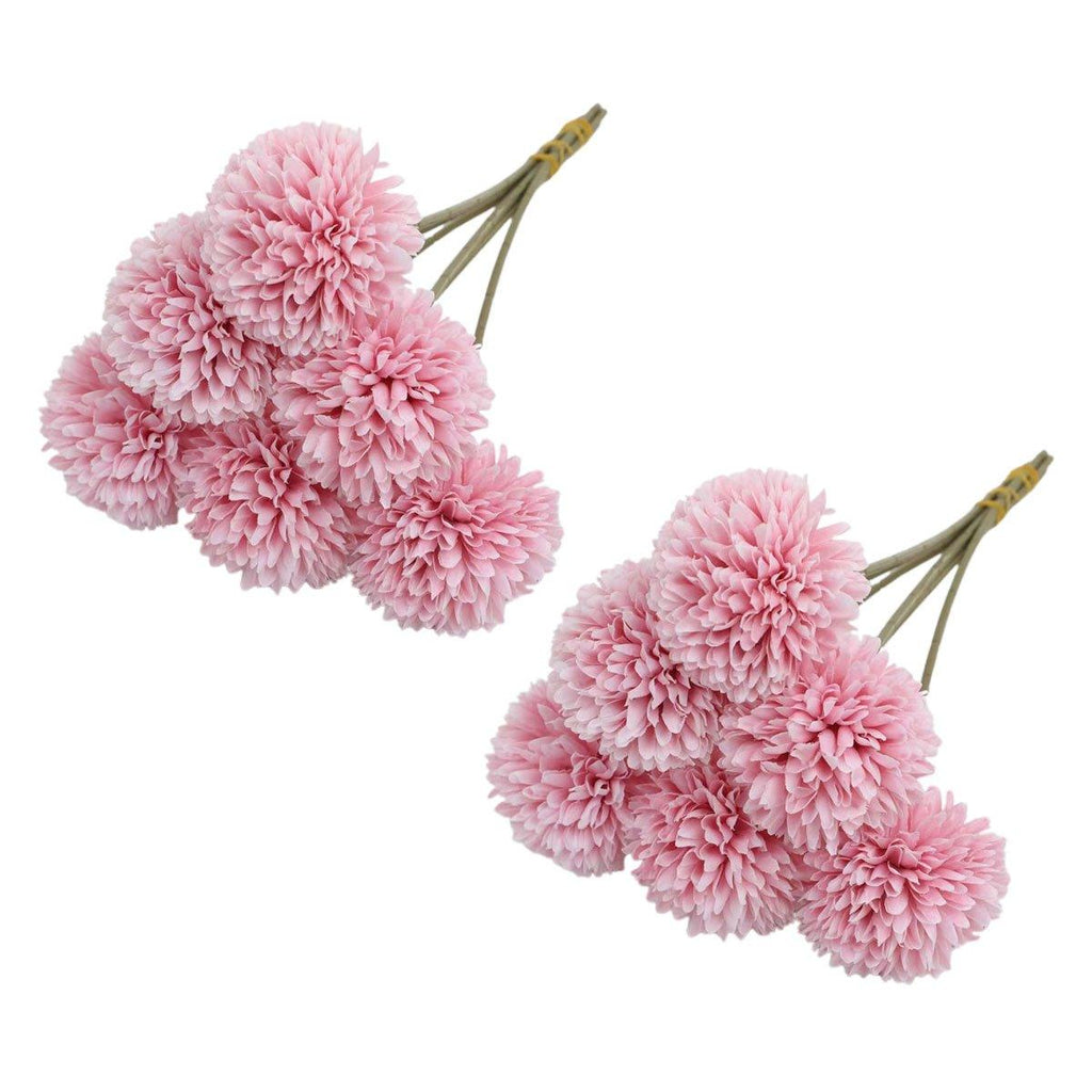 Set of twelve white artificial dandelion flowers from Faux Flora, ideal for home decor and floral arrangements.