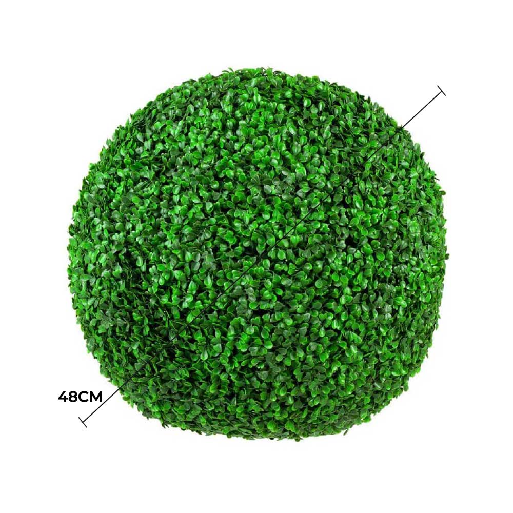 Large UV-resistant Boxwood Topiary Ball, 44cm, artificial plant from Faux Flora, ideal for home and garden decor.