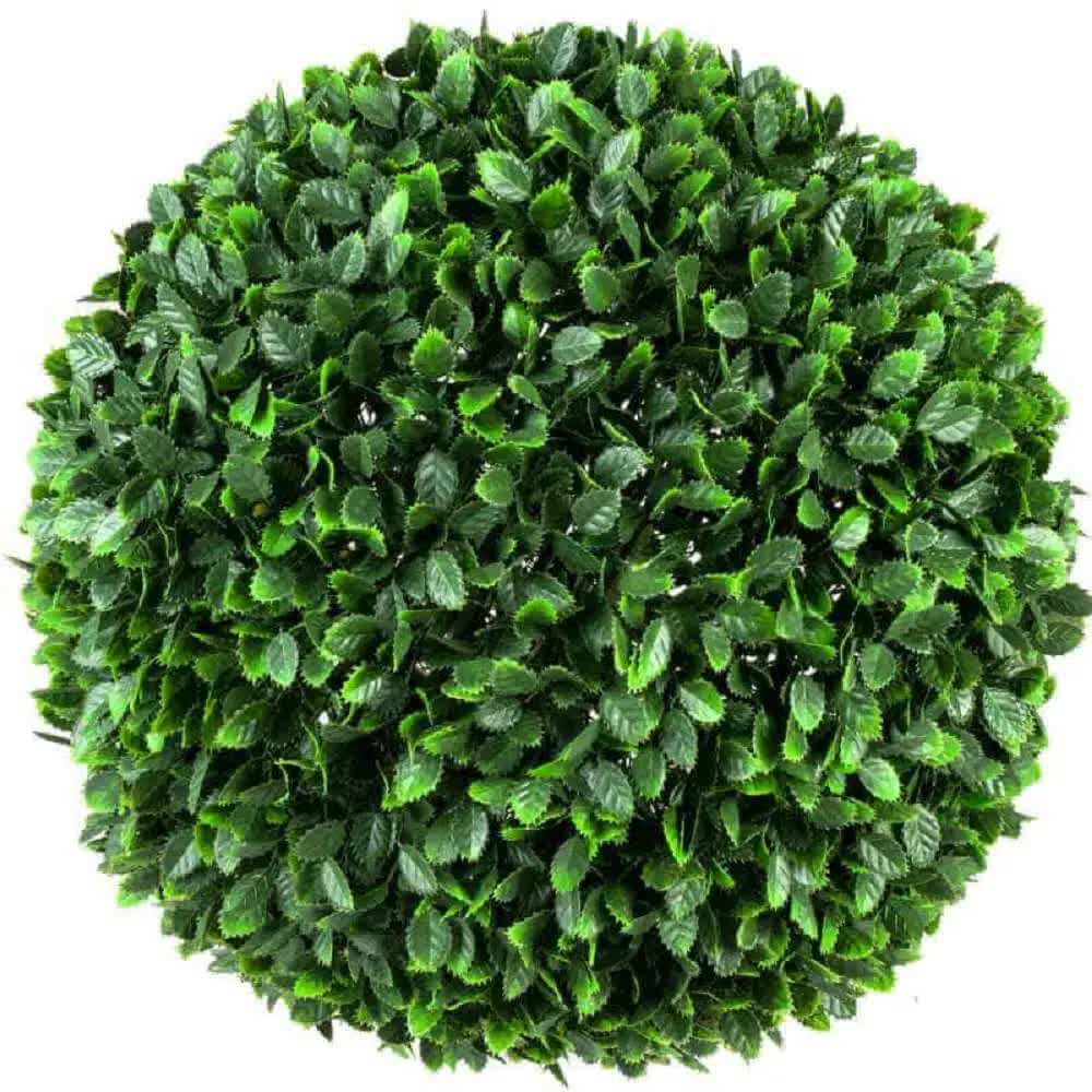 Large UV-resistant faux rose topiary ball, 44cm, artificial plant for home and garden decor by Faux Flora.