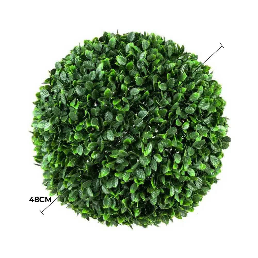 Large UV-resistant rose topiary ball, 44cm, by Faux Flora, artificial tree for home and garden decor.