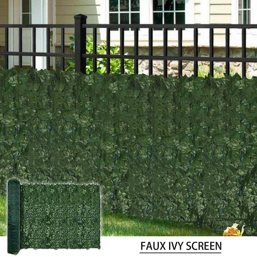 Artificial Ivy Leaf Hedge & Privacy Screen (Shade Cloth Backing Fake Ivy) (UV Resistant) 300cm x 100cm Roll