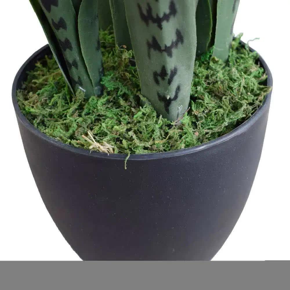 Artificial snake plant Sansevieria by Faux Flora, UV resistant, 60cm tall, realistic indoor artificial plant for home and garden decor.