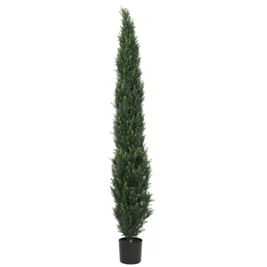 Artificial potted tree on a white background