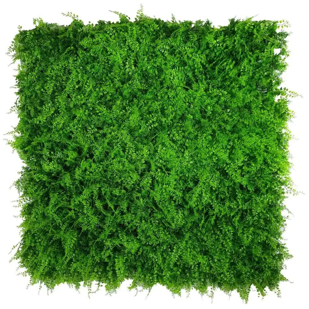 Artificial Mediterranean Fern vertical wall panel by Faux Flora, UV resistant, 100cm x 100cm, for home and garden decor.