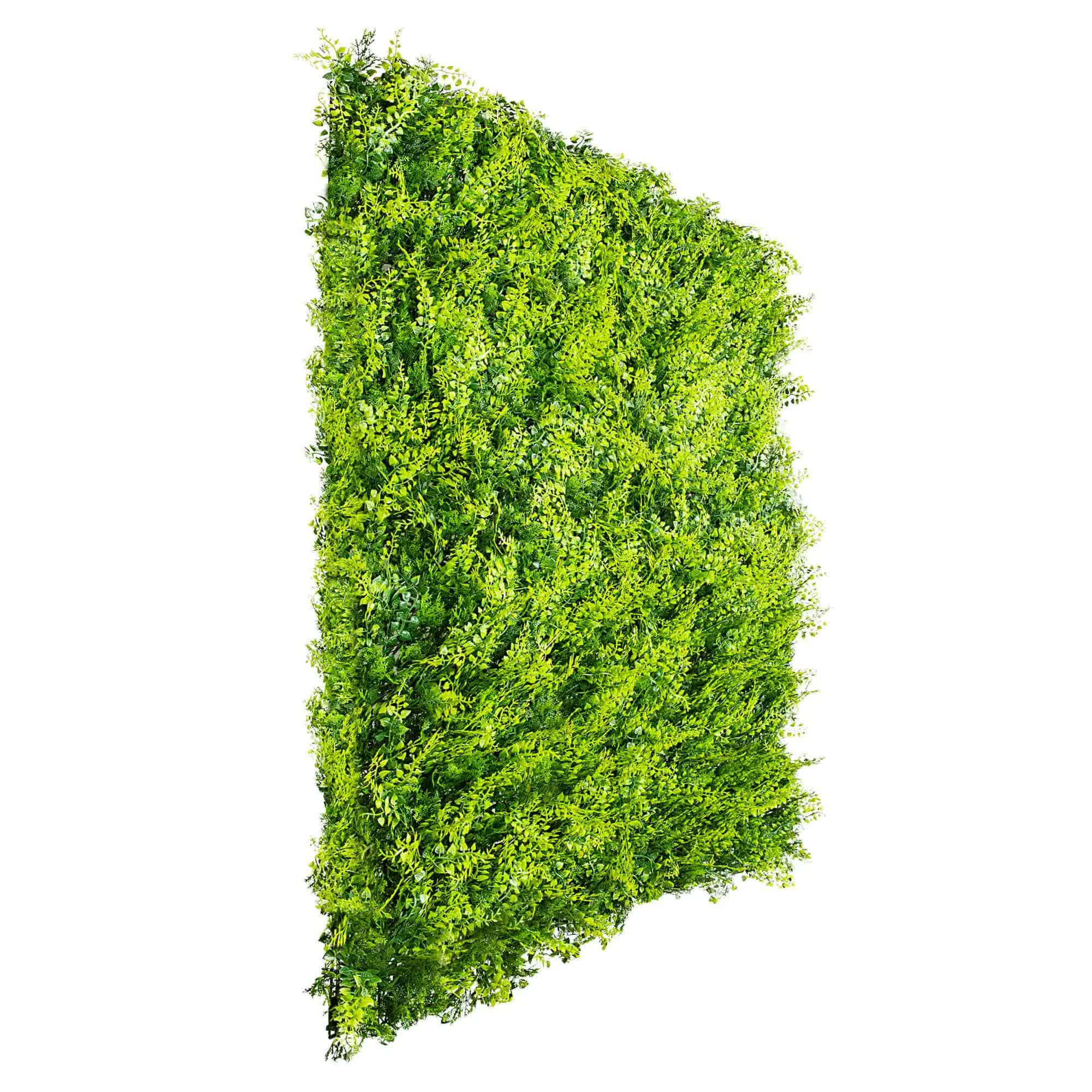 Faux Flora Mediterranean Fern vertical wall panel, UV resistant artificial plant for home and garden decor, 100cm by 100cm.