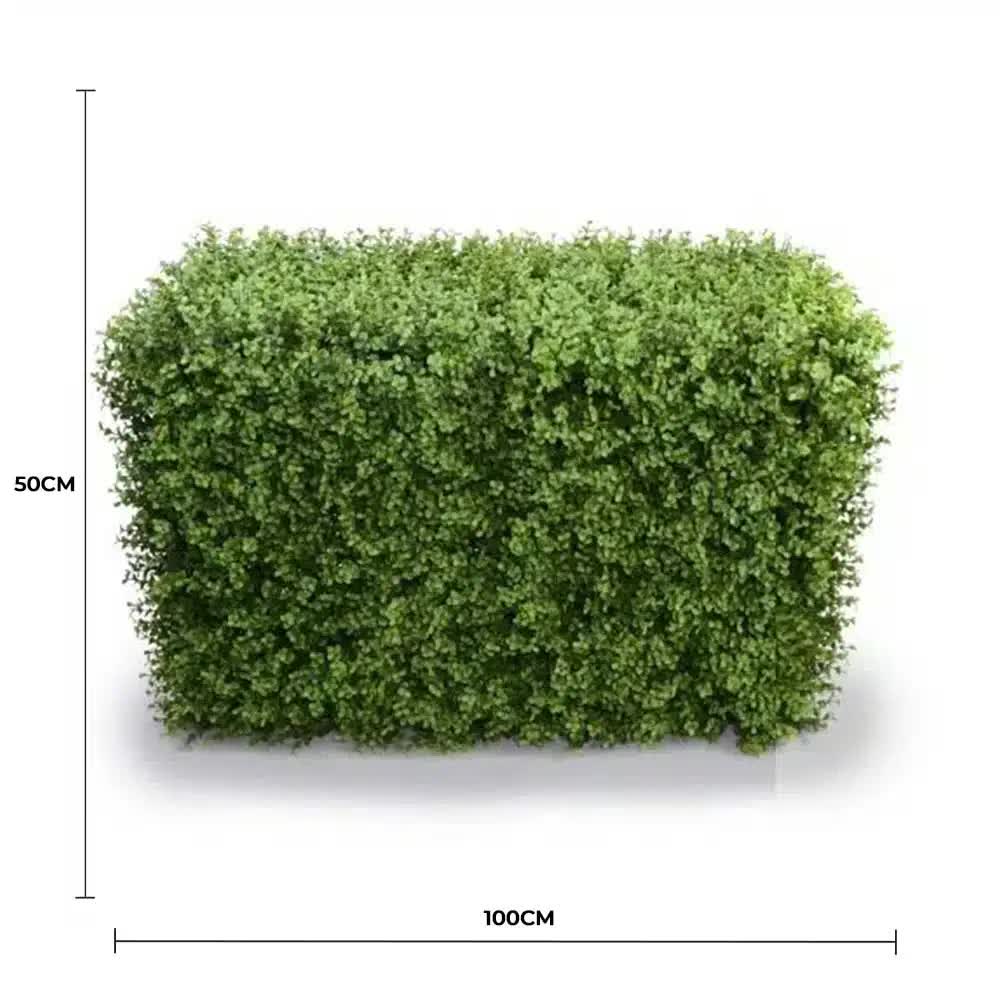 Faux Flora Deluxe Portable Buxus Hedge, UV resistant, 100cm x 50cm, artificial hedge for home and garden landscaping.