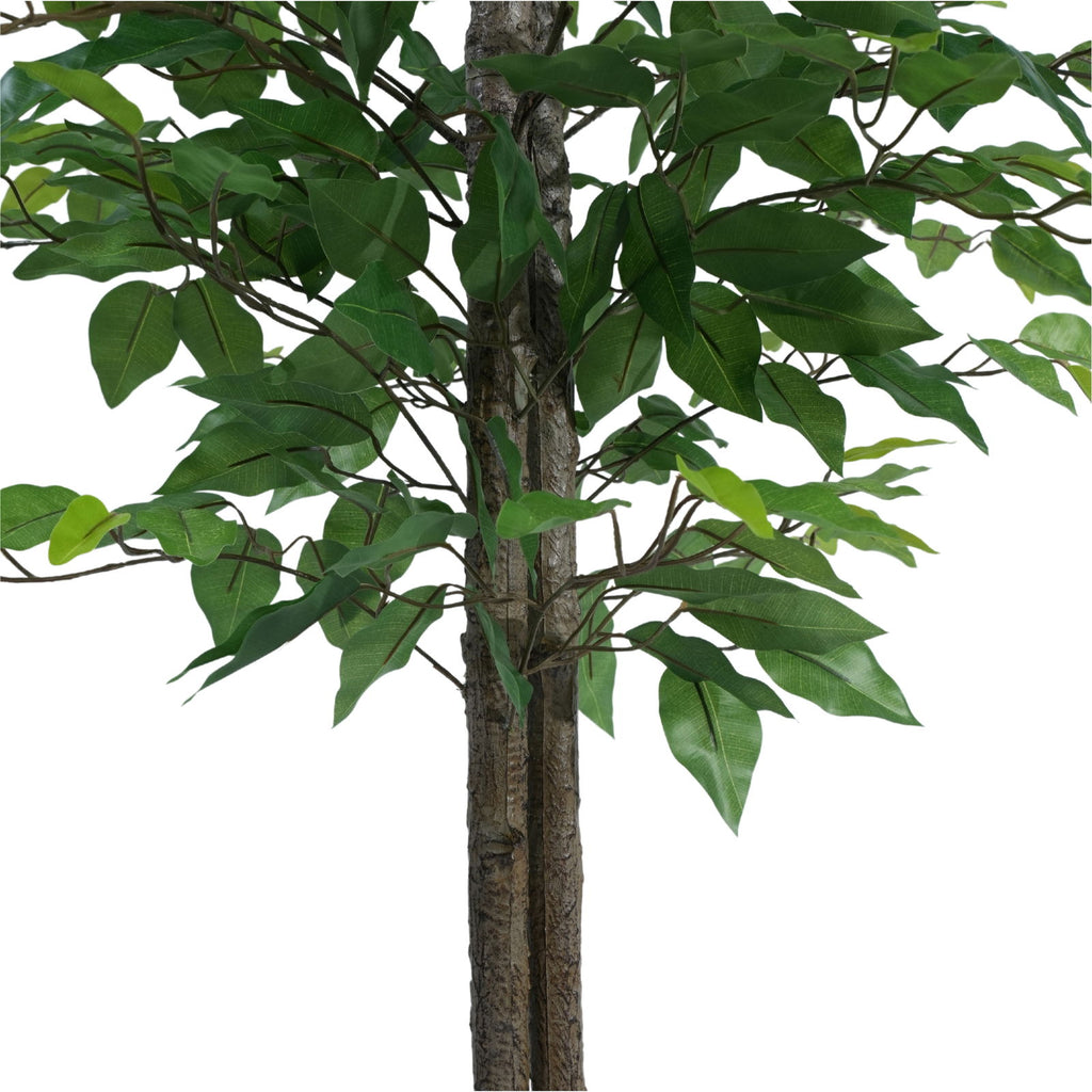 Artificial tree with green leaves on a white background