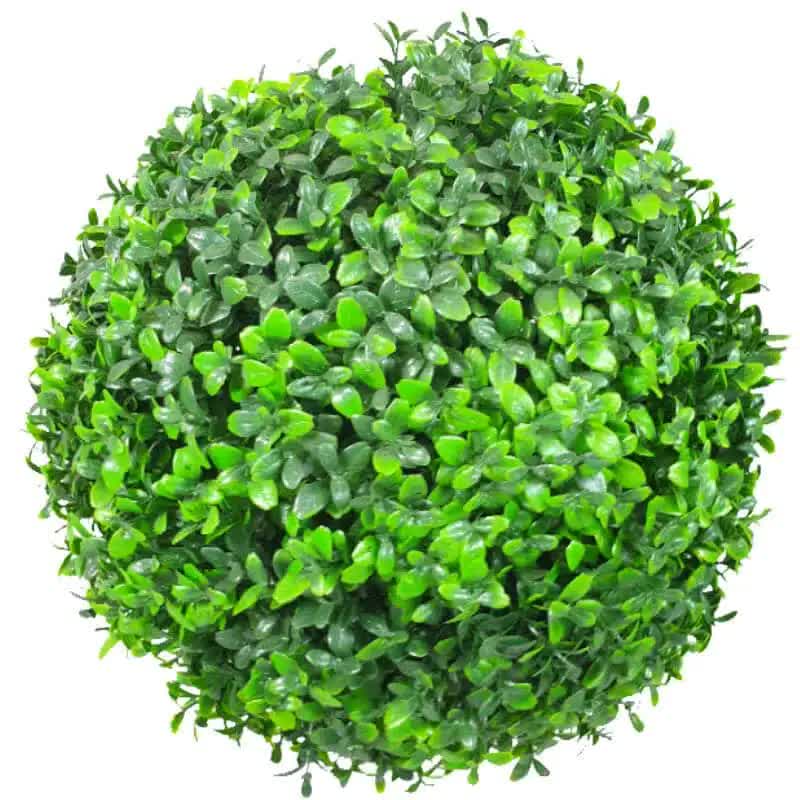 Medium green leaf Buxus topiary ball from Faux Flora, 28cm, UV resistant, ideal for home and garden artificial plant decor.