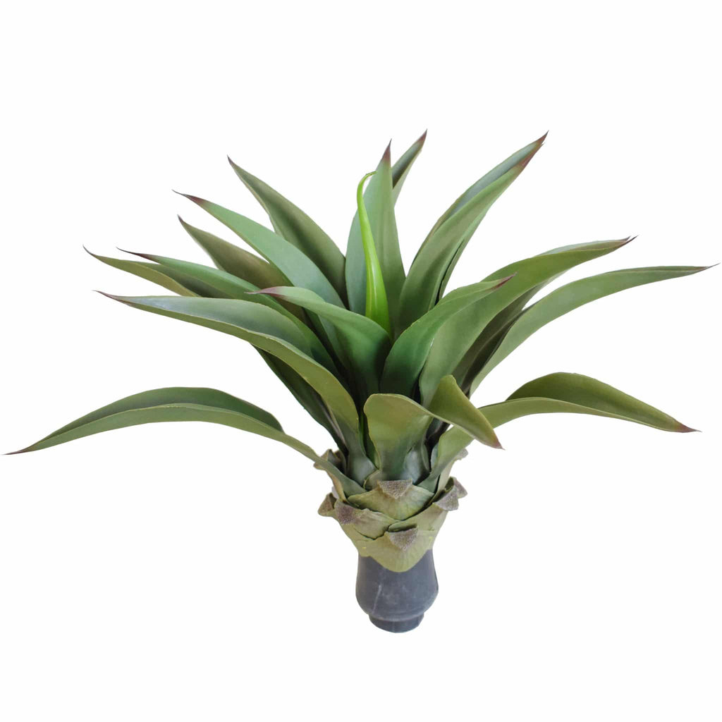 Faux Flora UV-resistant artificial agave plant, 50cm tall, no pot, suitable for home and garden decor, realistic green foliage