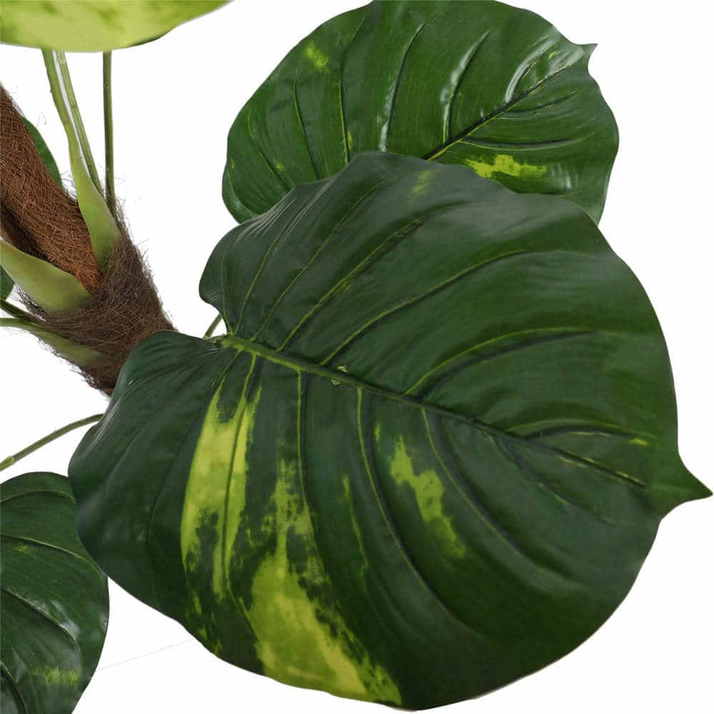 Artificial potted Pothos plant with a 100cm pole, faux greenery in a decorative pot, perfect for home and garden decor.