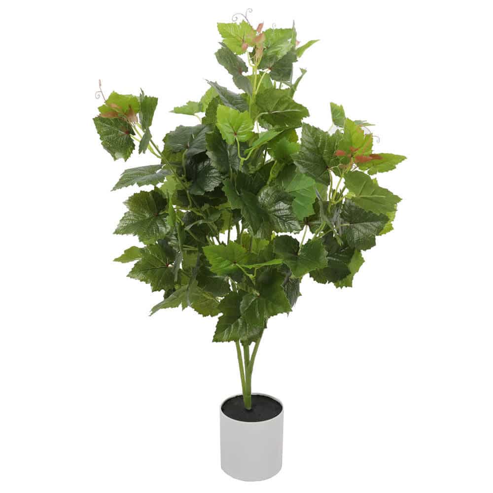 Artificial potted grape vine tree by Faux Flora, 70cm tall, with lush green grapevine leaves in a decorative pot.