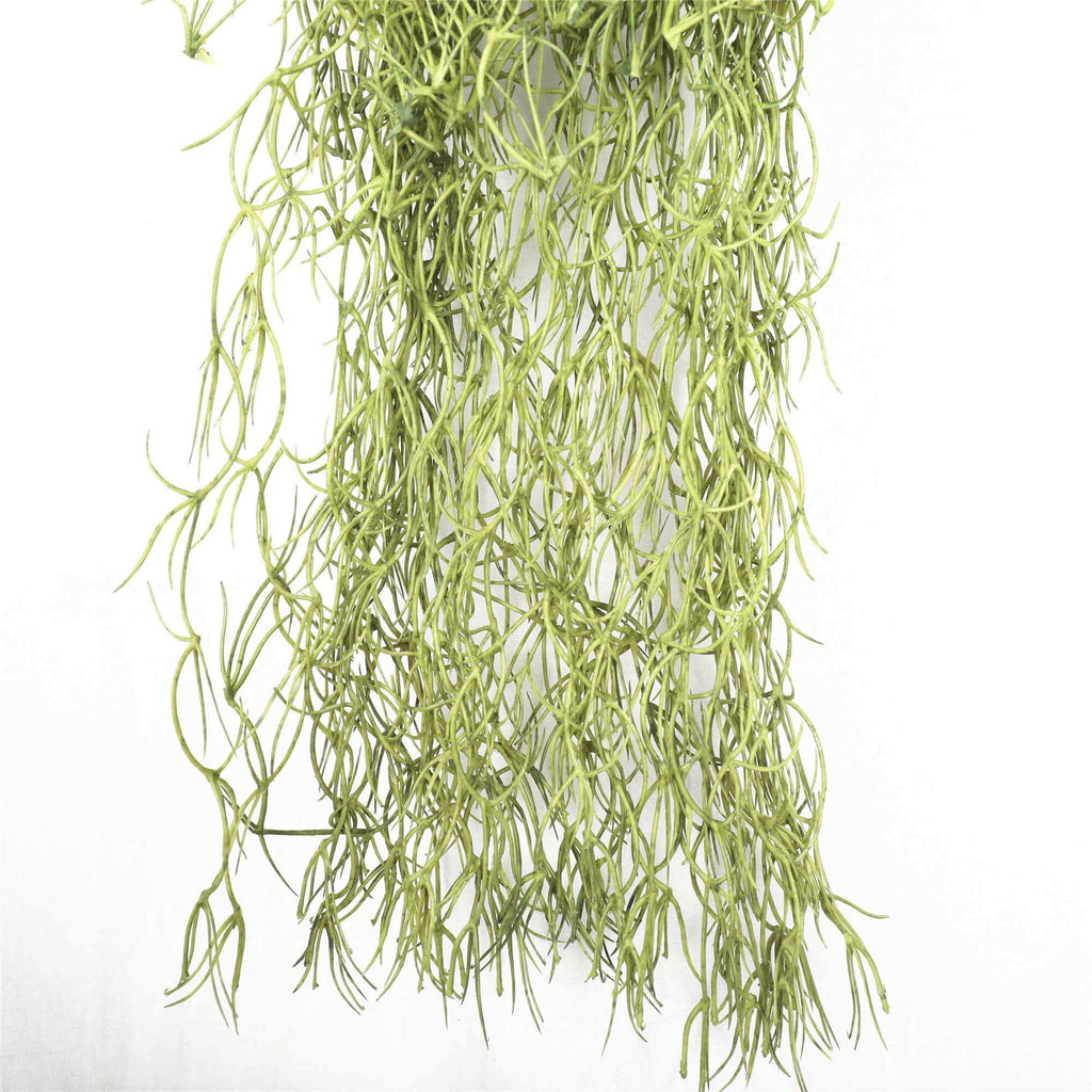Artificial hanging air plant with Spanish moss from Faux Flora, 60cm, resembling old man beard for home and garden decor.