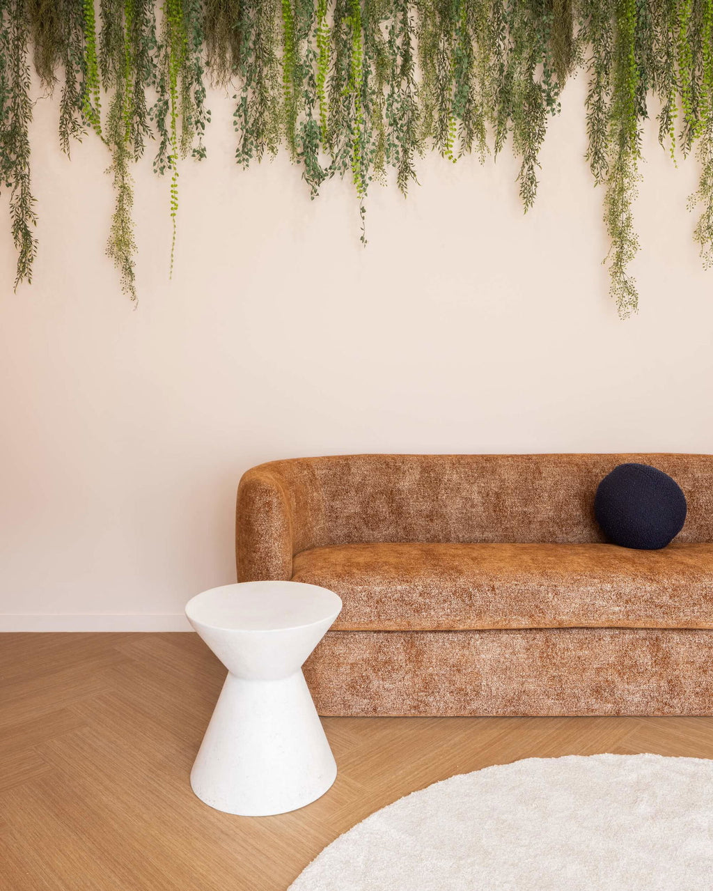 Artificial hanging air plant with Spanish moss from Faux Flora, 60cm long, showcasing lush, natural-looking faux greenery for home decor.