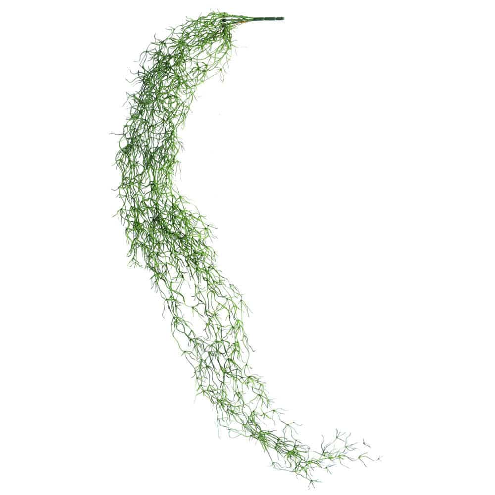 Artificial hanging air plant with Spanish moss vine, 120cm, faux greenery for home and garden decor by Faux Flora.