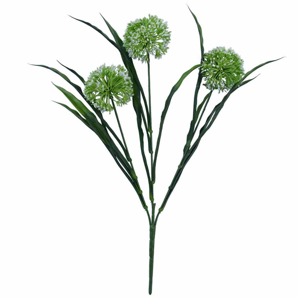 Faux Flora white hydrangea stem with lush, flowering blooms, 35cm, UV resistant, ideal for home and garden decor.